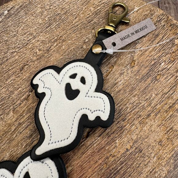 Portland Leather Ghost Twins Halloween Bag Charm Purse Flair NEW Fast Ship - Picture 3 of 6